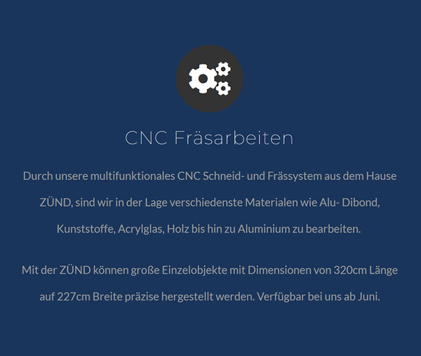 CNC Fraesarbeiten im Raum  Waldenbuch